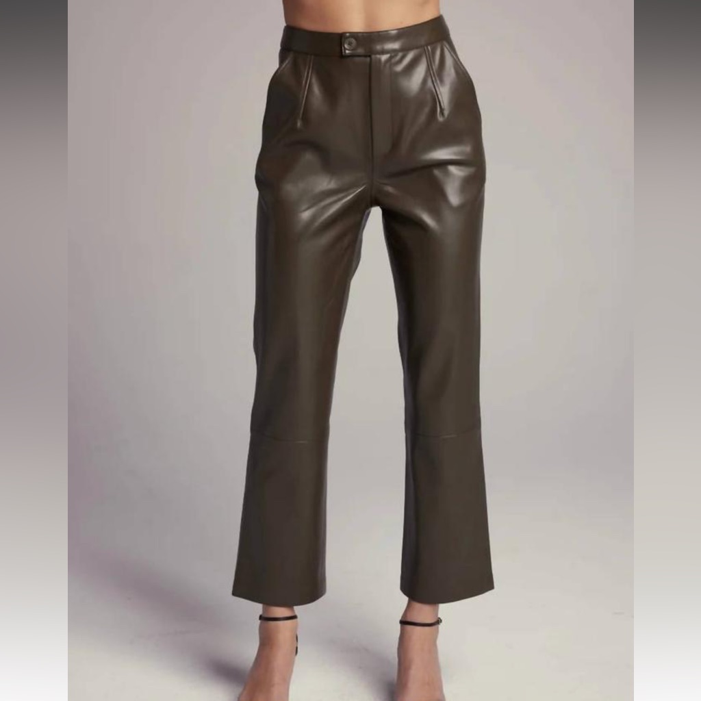Sundays Rucker Vegan Leather Pant In Forest Night Sz Xs High Rise
